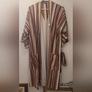 Robe Corporation Of America Kabuki Coat Men’s OSFA Striped House Coat